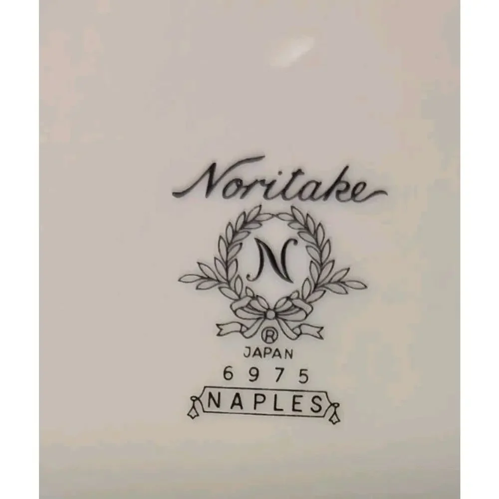 Noritake China Naples 6975 6 1/2 In Bread & Butter Plate White W/Gray Trim